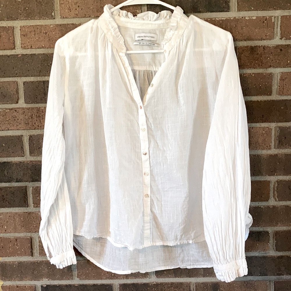 Urban Outfitters Textured Cotton Button Down Shirt